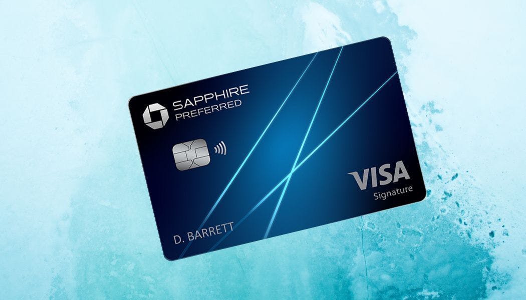 The Chase Sapphire Preferred credit card superimposed over the water.