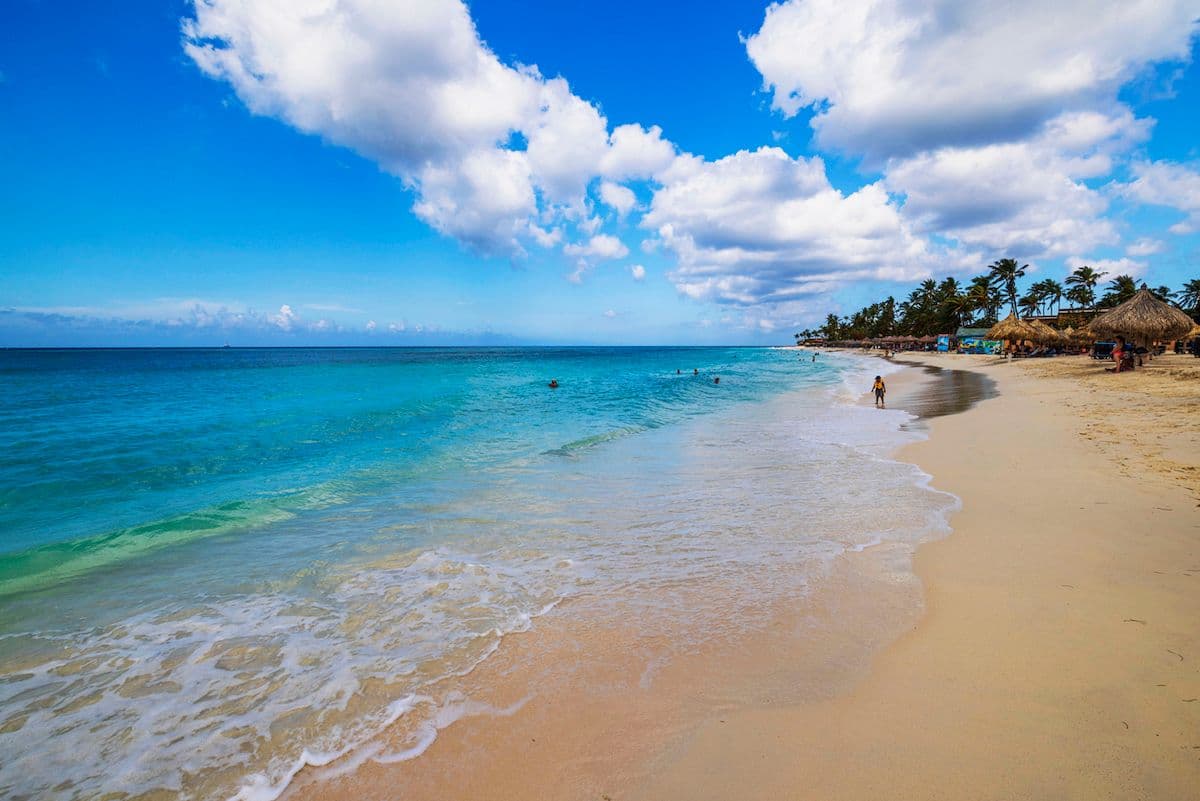 A view of the beach in Aruba.